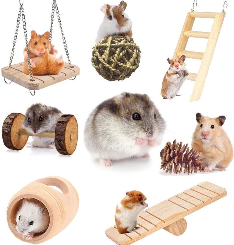 Suwikeke Guinea Pig Toys, Hamster Chinchilla Gerbil Rat Ball Roller Chew Toys Bunny Rabbits Molar Wooden Accessories, Teeth Care Molar Pet Supplies for Small Animals(Pack of 14) - PawsPlanet Australia