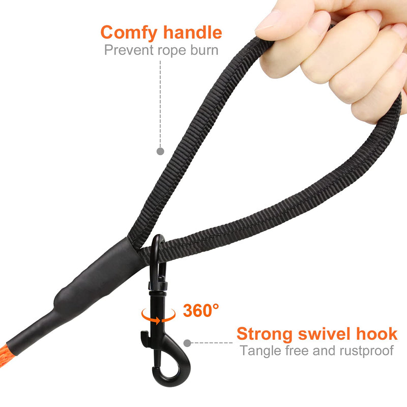 Joytale Long Training Lead for Dogs, 15M Reflective Dog Tie Out, Recall Nylon Rope Line for Small and Puppy Dog, Orange - PawsPlanet Australia