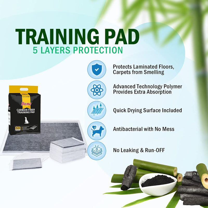 Dono Pet Training Puppy Pads - 100 Carbon Puppy Pee Wee Toilet Trainer Pads Super Absorbent Deodorizing Heavy Duty Dog Pet Pads S S 100-Count (12.99" x 17.71") - PawsPlanet Australia