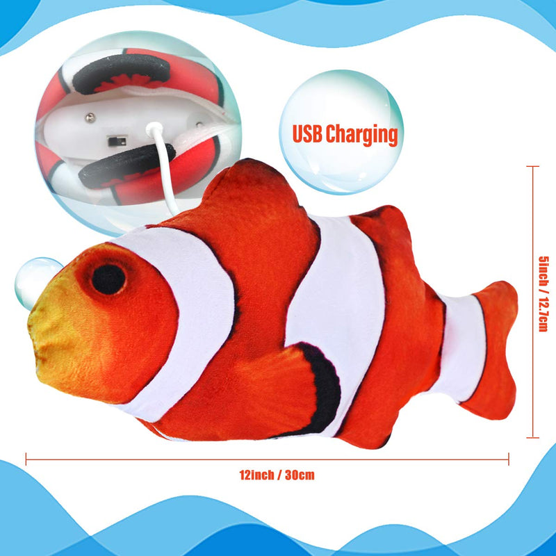 Jeteven 12'' Floppy Fish Cat Toy, Catnip Toys, Moving Cat Kicker Fish, Realistic Plush Electric Wagging Fish, Motion Kitten Toy, Funny Interactive Fish Cat Toys for Cat Exercise red and white trout - PawsPlanet Australia