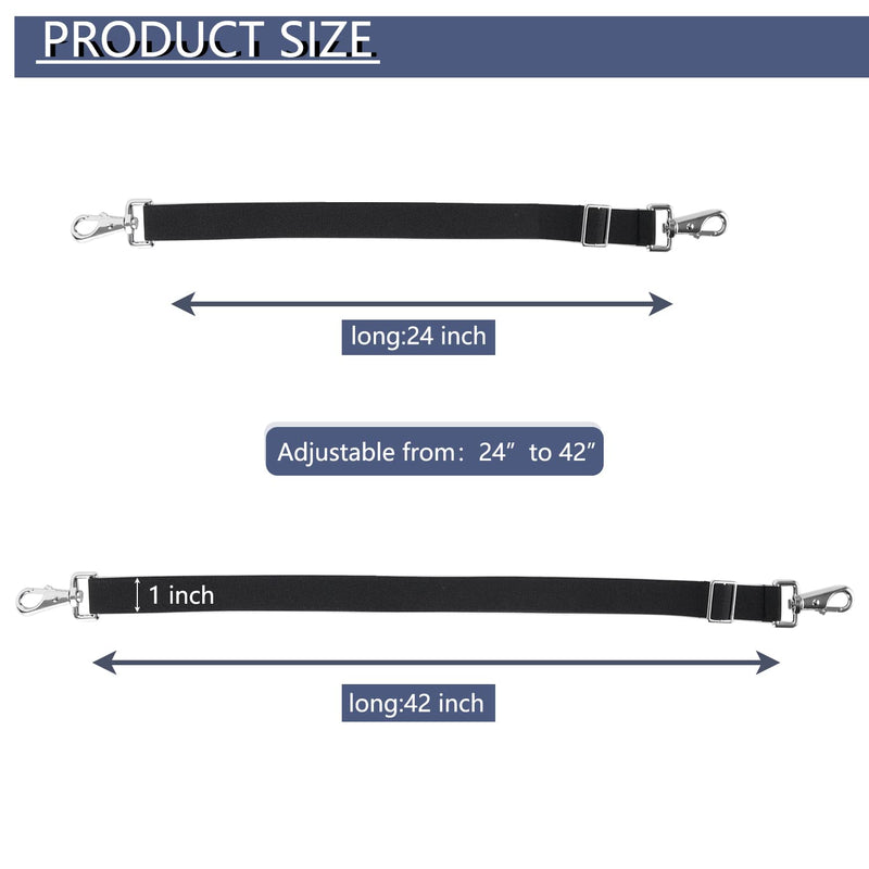 Premium Horse Blanket Sheet Leg Straps, Replacement Stretchy Belly Strap with Double Swivel Snaps, Adjustable Length from 24 to 42 Inch Black(2 Pcs) 2 Pcs - PawsPlanet Australia