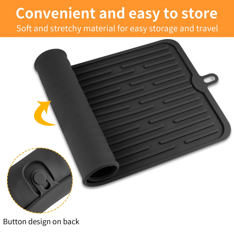 Ptlom Pet Placemat for Dog and Cat, Mat for Prevent Food and Water Overflow, Suitable for Medium and Small Pet 18" * 8" Black - PawsPlanet Australia