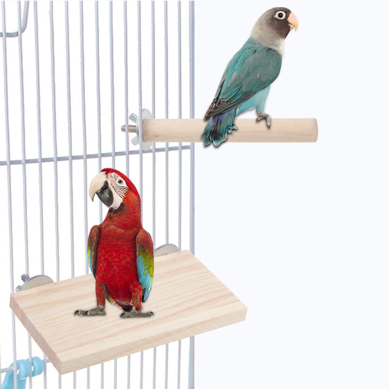 Bird Perches Parakeet sports Toys Bird Stand Pole Bird Cage Accessories Parrot Perching Platform (Small, Set-A) Small - PawsPlanet Australia