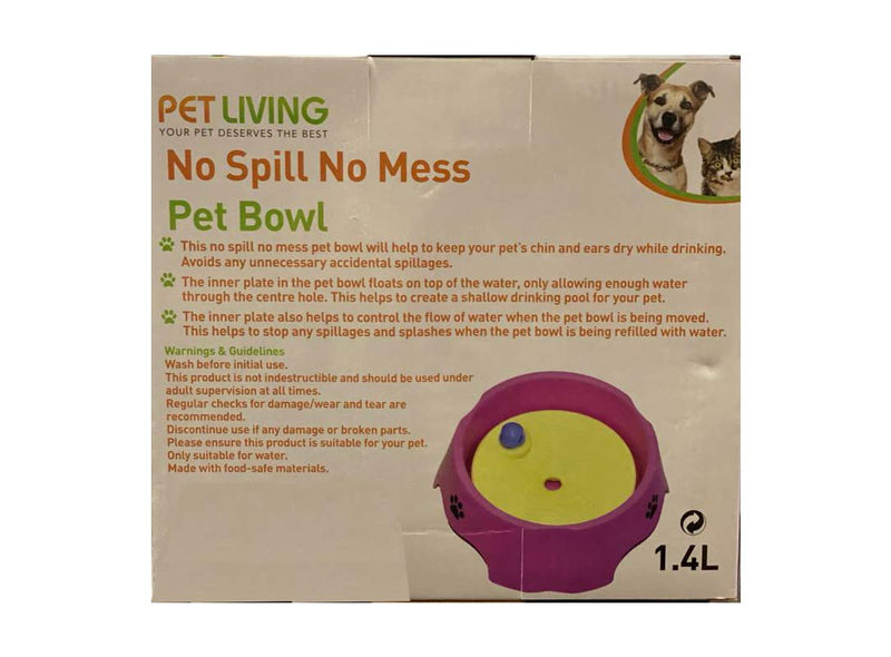 Pet Living Dog Cat No Spill No Mess Pet Bowl Suitable for Slower Drinking for Dog Puppy Cat water Bowl (Blue) Blue - PawsPlanet Australia