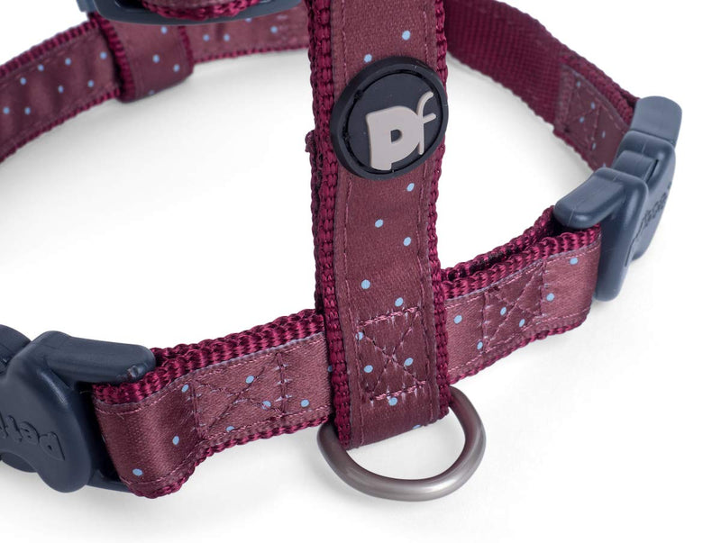 Petface Ditsy Spot Dog Harness, Ox Blood, Medium, M - PawsPlanet Australia