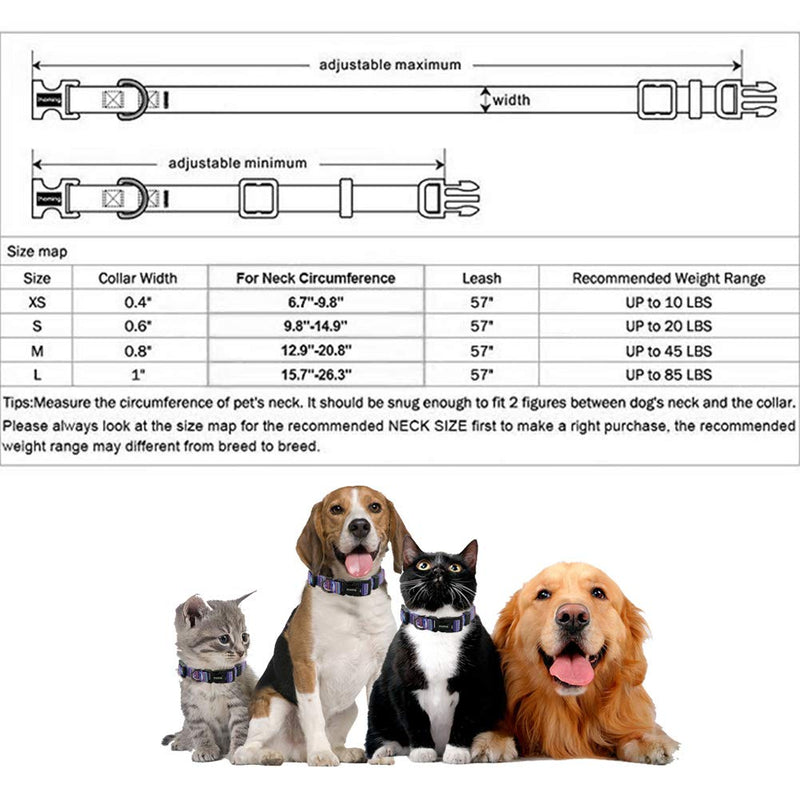 [Australia] - Ihoming Dog Collar and Leash Combo in Bohemia, Morocco, Floral and Dot Style Fit Small, Medium and Large Pet L-Up to 85 LBS Paisley-Purple 