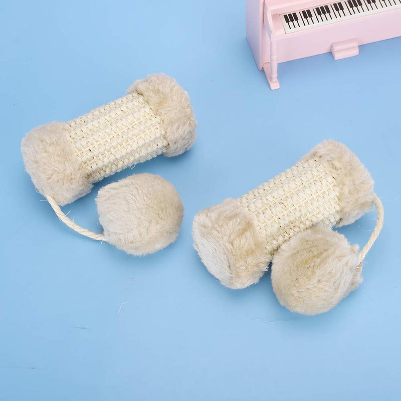 2Pcs Pet Favorites Furry Rattle Ball Cat Toy Pet Sisal Hemp Stand Column and Plush Ball Interaction Tease Cat Training Playing Toy Supp - PawsPlanet Australia