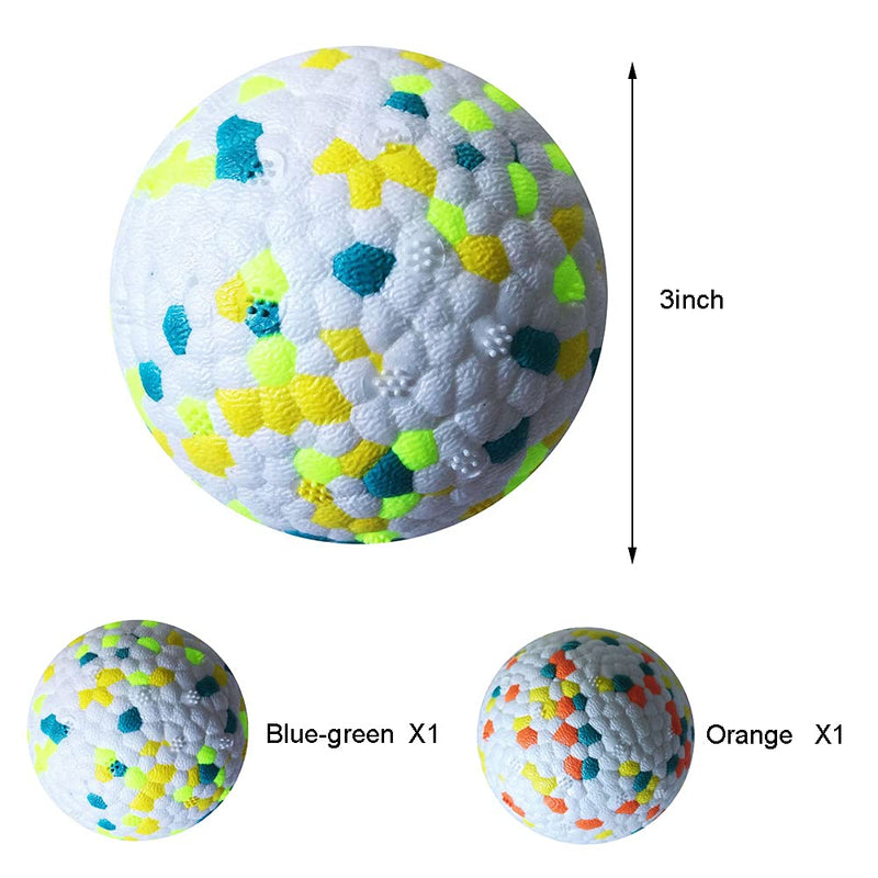 DEARLIVE Indestructible Dog Ball, 2 Pcs Rubber Dog Balls Resistant Teeth Training Latex Dog Ball Durable Dog Toy Ball for Small Medium Large Dog - PawsPlanet Australia