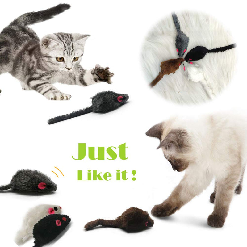 15PCS Mice Cat Toy,Cat Toys Catnip Mice,Pet Toys for Cats Mouse,Play Mouse for Cats,Furry Pet Toys,Rattle Mice for Cat,Cat Toy Set Perfect for Cat Kitten (A) A - PawsPlanet Australia