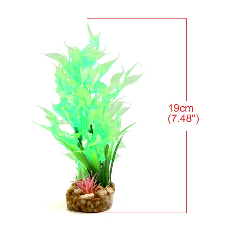 [Australia] - uxcell Green Plastic Terrarium Plant Aquarium Decorative Ornamentation Reptiles Habitat Decor w Ceramic Base 