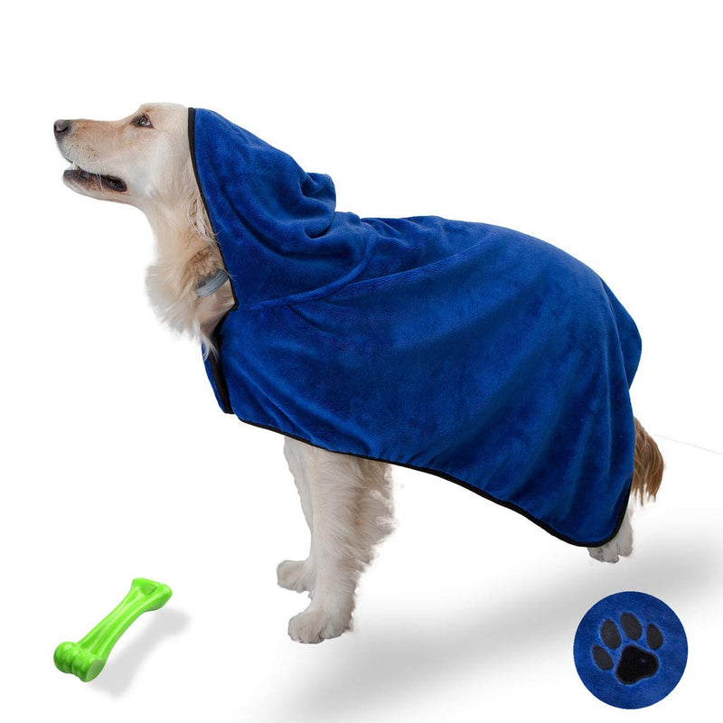 PETtyBourgeoisie Hooded Dog Bathrobe with Adjustable Strap + Free Paw Towel Set | 4x Absorbent 100% Microfibre Pet Drying Coat |X Large XL - PawsPlanet Australia