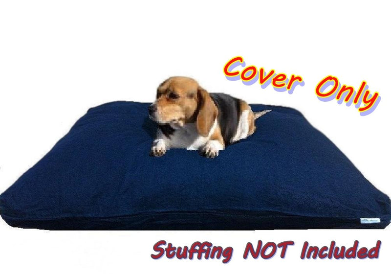 [Australia] - Heavy Duty Navy Blue Denim Jean Dog Pet Bed External Duvet Cover for Small Medium to Extra Large Pet Bed - Replacement Cover only 40"X35"X4" 