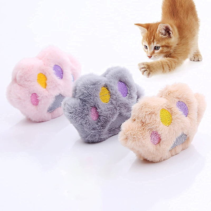 TUSATIY Cat Catnip Toys 3 Pack, Cat Pillows Plush Toys with Cute Cat Paws Design Interactive Catnip Filled Cat Teething Chew Toy for Kitten Cats - PawsPlanet Australia