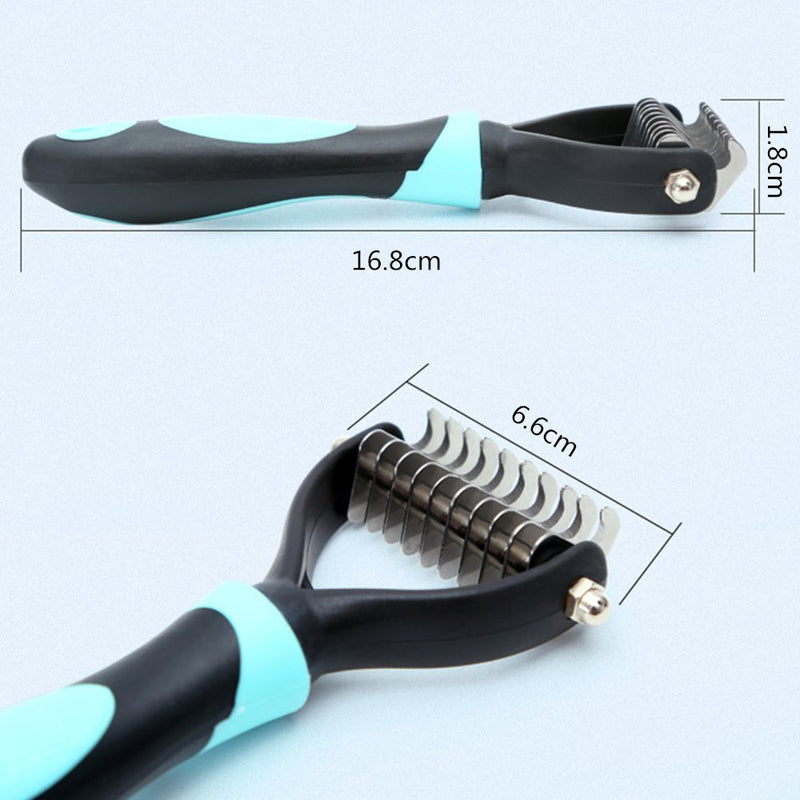 XiaoRui Pet comb, easy to deal with hair knot problem, protect your pet. (blue) blue - PawsPlanet Australia