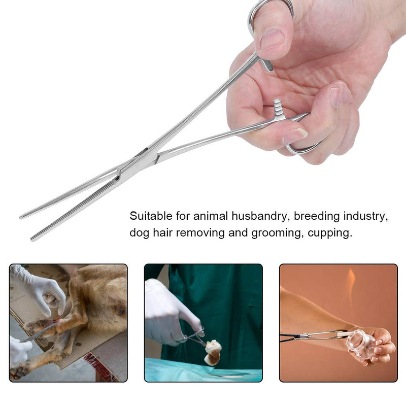 Anti-Slip Handle Rust-Resistant Pet Hair Forceps, Haemostatic Forceps, with Straight Tip High Quality Cutting Tool for Animal Pets 20cm Forceps - PawsPlanet Australia