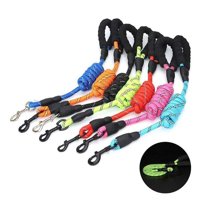 [Australia] - CNNLUG Dog Leash is Soft and Comfortable 5 Ft Large Dogs are Available, Reflective Rope Padded Handle Safety is High, Colorful Nylon Rope is Available for Small and Medium Dogs Medium(1-Pack) Green 