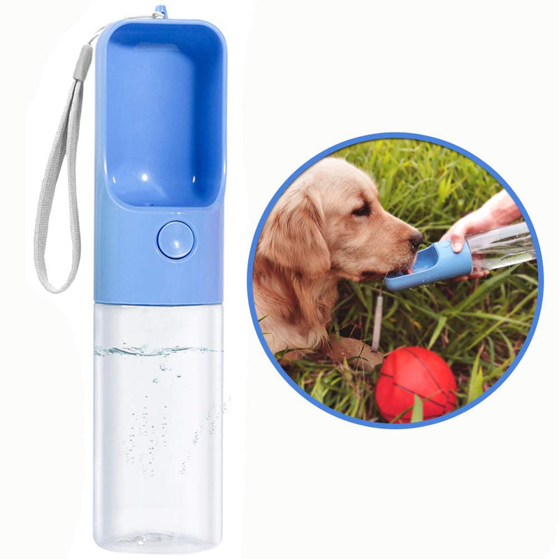 Sofunii Dog Water Bottle for Walking, Portable Pet Travel Water Drink Cup Mug Dish Bowl Dispenser, Made of Food-Grade Material Leak Proof & BPA Free - 15oz Capacity Blue - PawsPlanet Australia