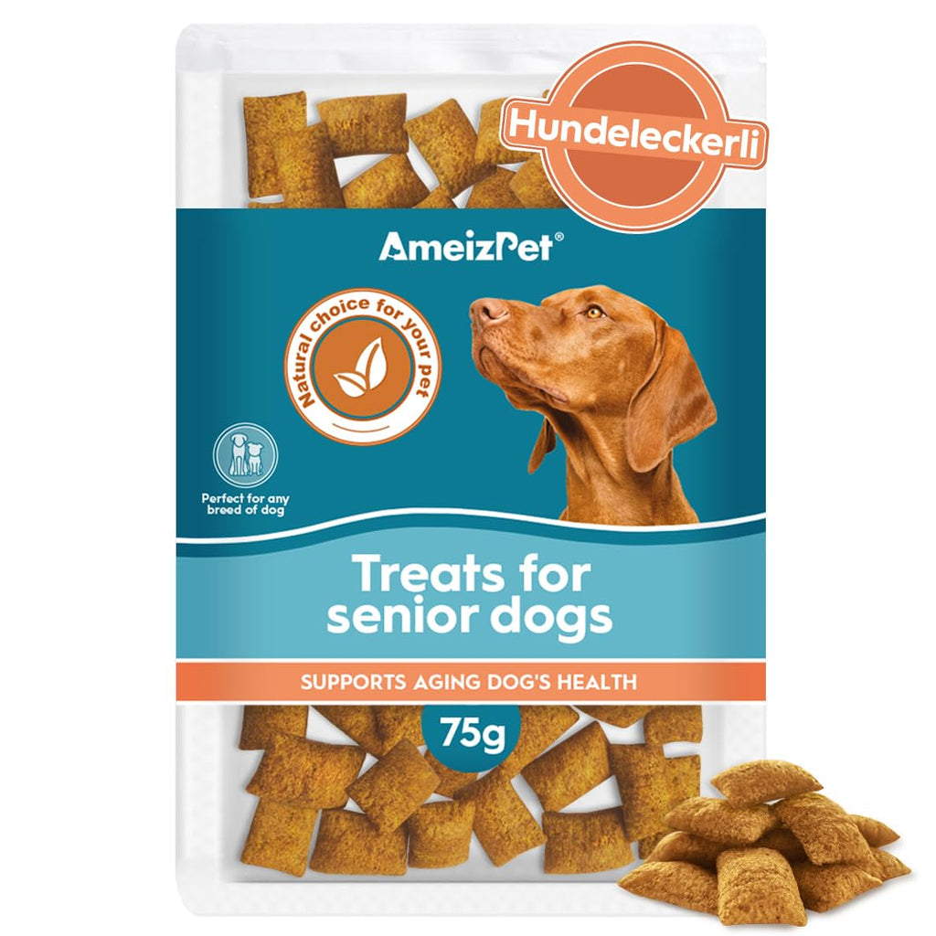 AmeizPet Dry Food Tasty Dog Biscuits, Senior Dog Supplement, Pet Skin and Fur Chew Snacks for Seniors to Promote Longevity 75g (2.6 oz) Senior Dogs - PawsPlanet Australia