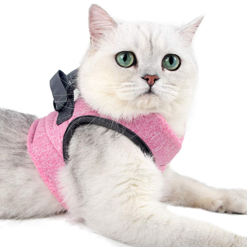 Cat Harness And Leash Set Ultra Light For Walking Escape Proof Set Adjustable Soft Mesh Step in Padded Cushioning Running Vest Jacket For Kitten Pets Puppy M Pink - PawsPlanet Australia