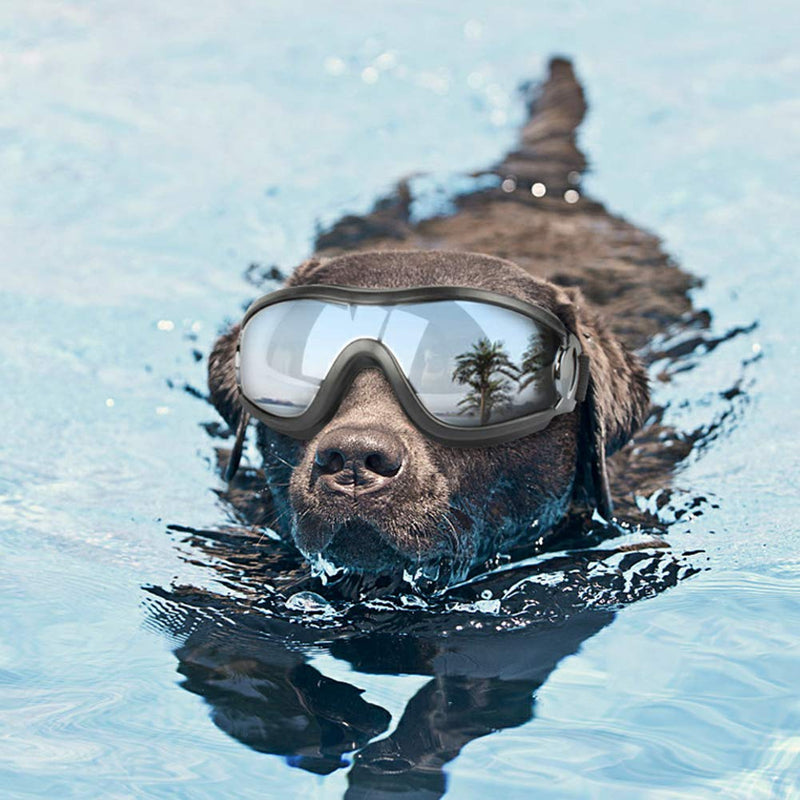 Dog Goggles Medium or Large Dog Sunglasses Anti-UV Waterproof Windproof Glasses Dog Eyewear for Long Snout Dogs Silver - PawsPlanet Australia