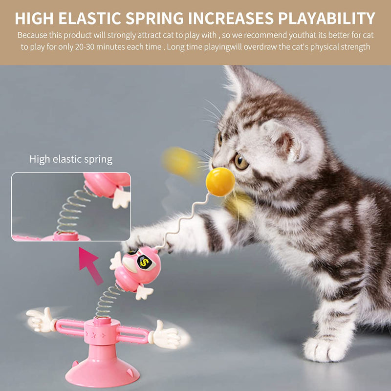 Cat Toys Windmill Turntable Feather Funny Cat Stick Tumbler Cat Toy, Kitten Fun Mental Physical Exercise Puzzle Toys,Satisfies Kitty’s Hunting, Chasing and Exercising Needs - PawsPlanet Australia