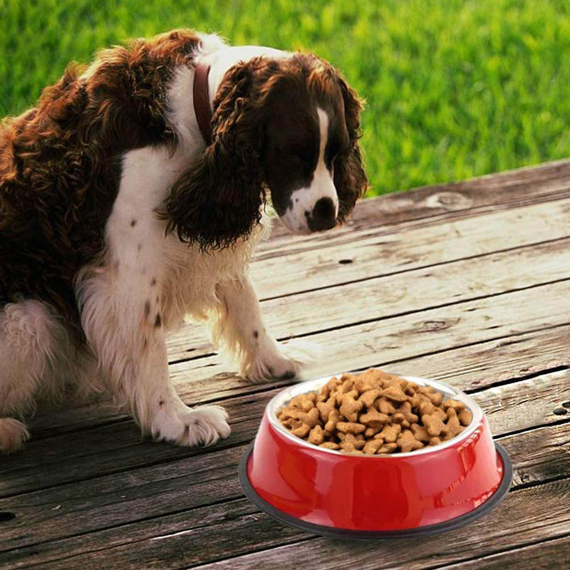 SUOXU Dog Bowl 2 Pieces Stainless Steel Dog dishes,Non-Slip Dog Feeding Bowls Metal Dog Bowls,Medium Dog Food Bowl and Water Bowls (M-580ml) M-20oz/580ml Bowl - PawsPlanet Australia