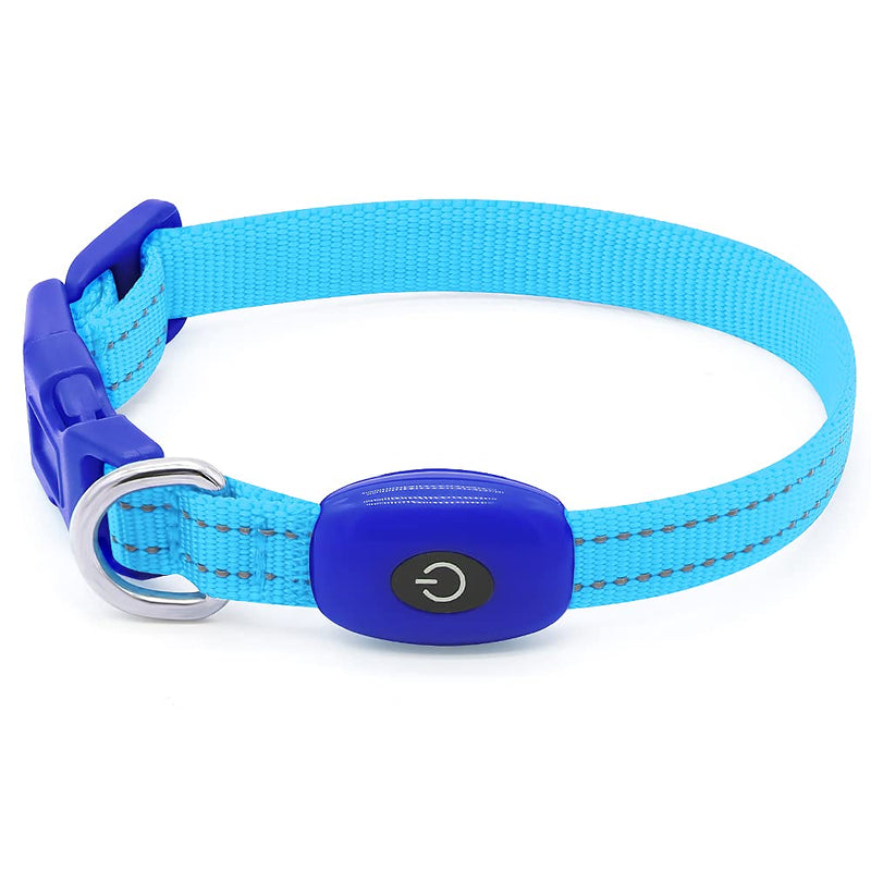 BSEEN Light Up Dog Collars - Rechargeable Glowing LED Dog Collar for Small Dogs & Cats Blue - PawsPlanet Australia