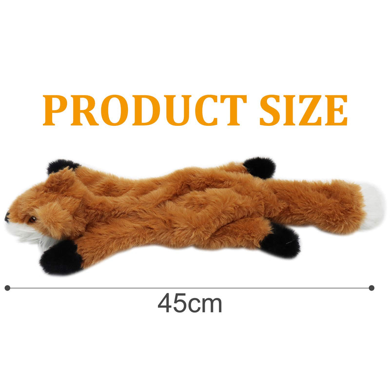 TOKINCEN 2PCS Squeaky Dog Toys Indestructible for Puppy, Squirrel Fox No Stuffing Plush Dog Toys, Interactive Stuffingless Dog Chew Toys with 2 Squeakers Durable Non-Toxic for Small Medium Dogs - PawsPlanet Australia