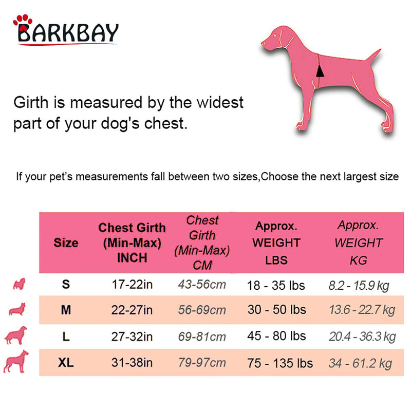 [Australia] - BARKBAY No Pull Dog Harness Front Clip Heavy Duty Reflective Easy Control Handle for Large Dog Walking Large(Chest:27-32") Pink 