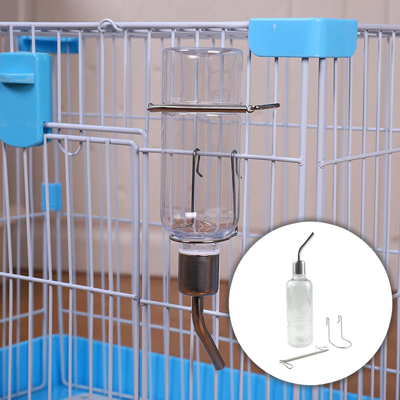 NA 2 Sets Rabbit Water Bottles Hamster Drinking Waterers Pet Hanging Water Drinking Bottles with Hooks Springs for Rabbits Chinchillas Guinea Pigs - PawsPlanet Australia