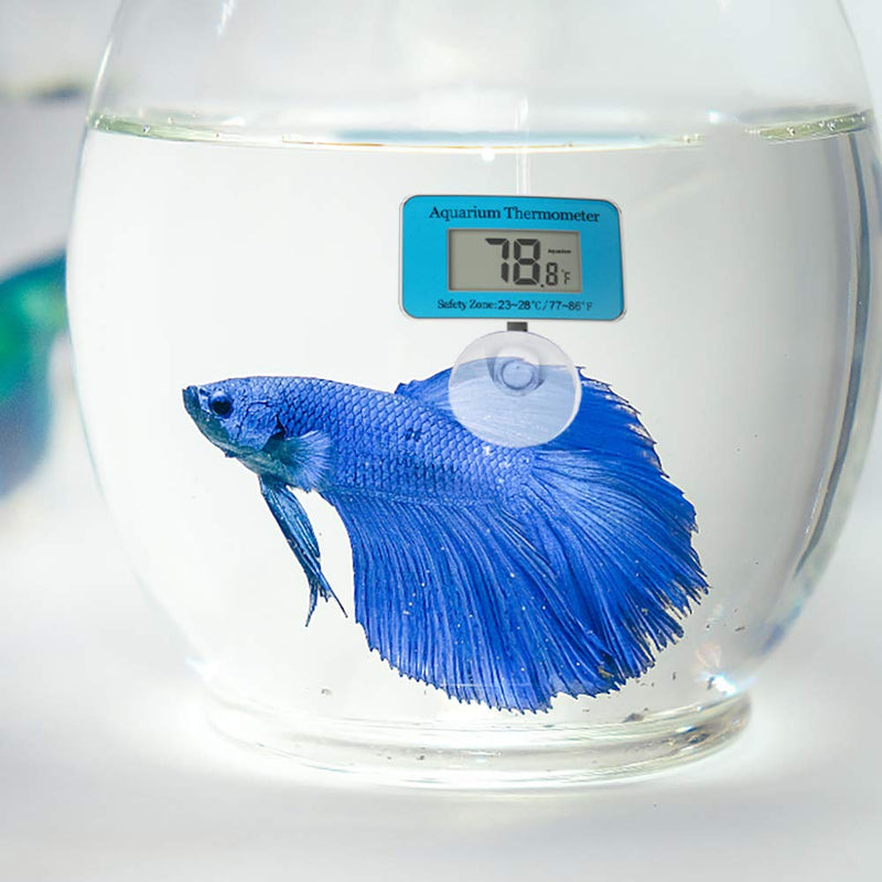 UPLY Betta Aquarium Thermometer LCD Digital Fish Tank Thermometer Waterproof Tank Thermometer with Suction Cup Fresh Water Salt Water - PawsPlanet Australia