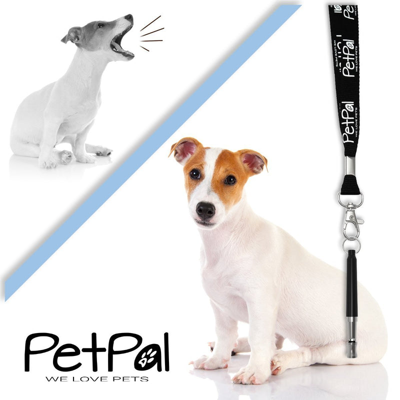 PetPäl Premium Dog Whistle | Train Stop Barking | FREE Lanyard Strap | Bark Control | Silent Whistle for Training for Dogs & Puppy | Ultrasonic Patrol Sound | Individual Adjustable Frequency Black - PawsPlanet Australia