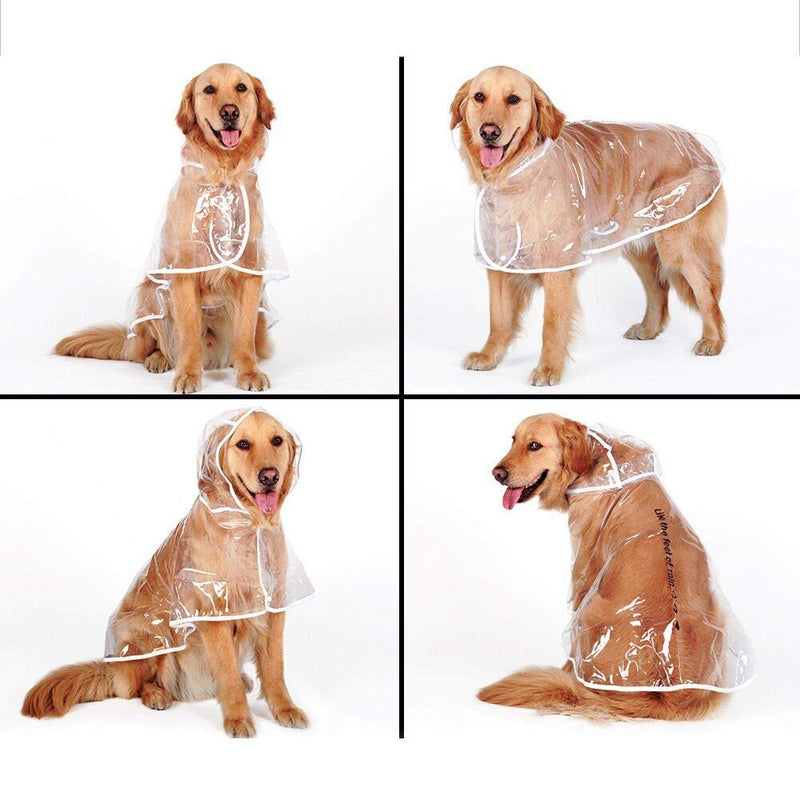 [Australia] - Bonaweite Dog Raincoat with Hood Poncho, Waterproof Transparent Rain Coat, Lightweight Rain Jacket Clothes for Big Dogs XXXXXL 