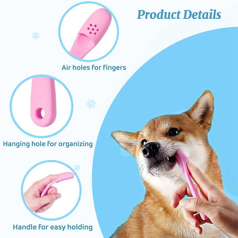 EODKSE Teeth cleaning for dogs - Dog toothbrush (4 pieces) - Especially for small dogs - Effective dental care against tartar and bad breath - Suitable for small, medium and large dogs, - PawsPlanet Australia