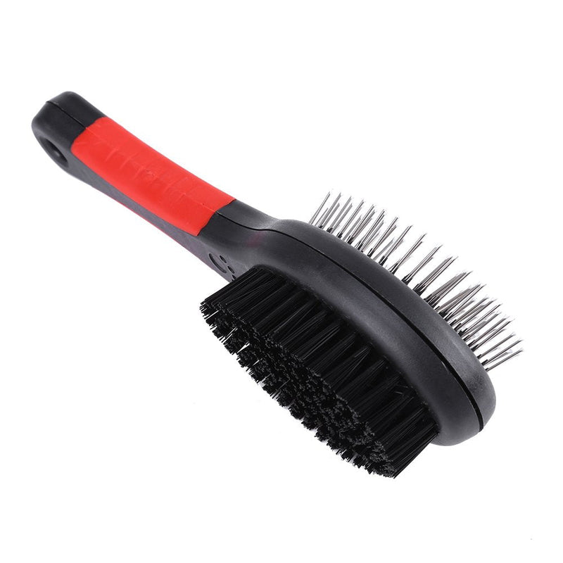 Double-Sided Bristle and Pin Pet Hair Brush Dog Hair Shedding Comb for Grooming & Massaging Dogs Cats(L) L - PawsPlanet Australia