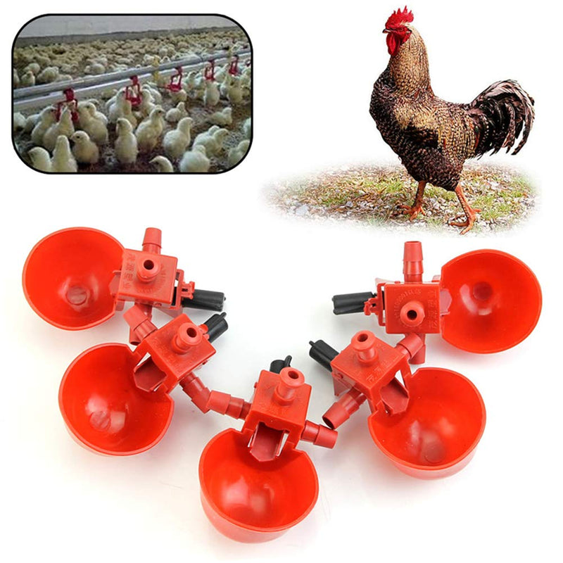 Dreamsknow 10 Pack Automatic Plastic Chicken Cage Water Bowl Drinker Cups Bird Quail Piegon Waterers and Feeders - PawsPlanet Australia