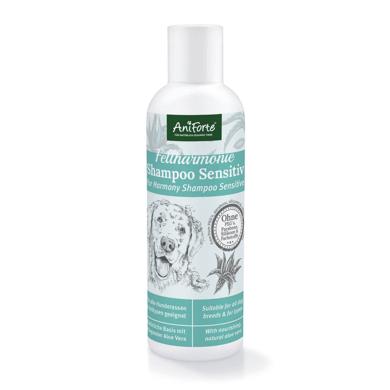 AniForte Fellharmonie Sensitive Dog Shampoo with Aloe Vera 200ml - For easy-to-comb fur and vital skin, care shampoo for sensitive dogs, free of dyes and perfume - PawsPlanet Australia