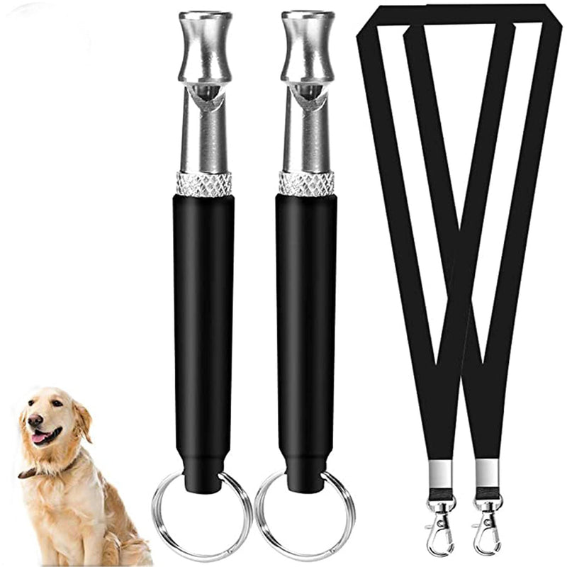 ZWWIN Dog Whistle,Dog Whistle to Stop Barking Adjustable Pitch Ultrasonic Safety Stainless Steel Dog Training Whistle- Dog Whistles with Free Lanyards Black - PawsPlanet Australia