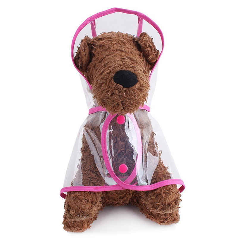 Topsung Dog Raincoat with Hood Poncho Transparent Rain Coat for Small Dogs Waterproof Puppy Cats Pets XS: Chest Girth:13.5 Inch Back Length:9.4 Inch Pink - PawsPlanet Australia