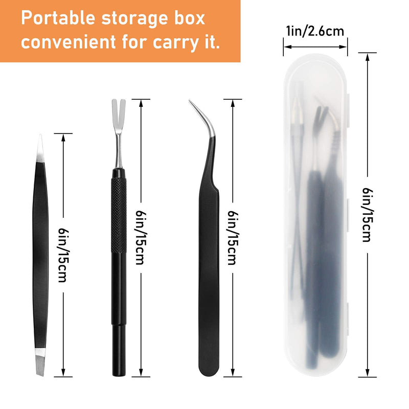 COITEK 3 in 1 Tick Remover Kit, Black Tick Remover Tweezers Stainless Steel Tick Remover Tools Set for Pet Dog, Cat, Human with Storage Box - PawsPlanet Australia