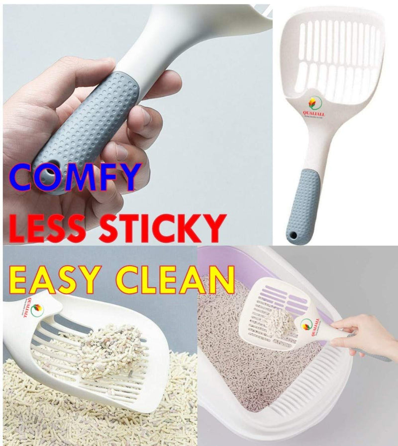 QUALIALL Cat Kitty Litter Box Poop Pooper Scoop Scooper for Cat Litter Box with Holder Large Light Fast Comfortable Sturdy Durable 1+2+1pcs - PawsPlanet Australia