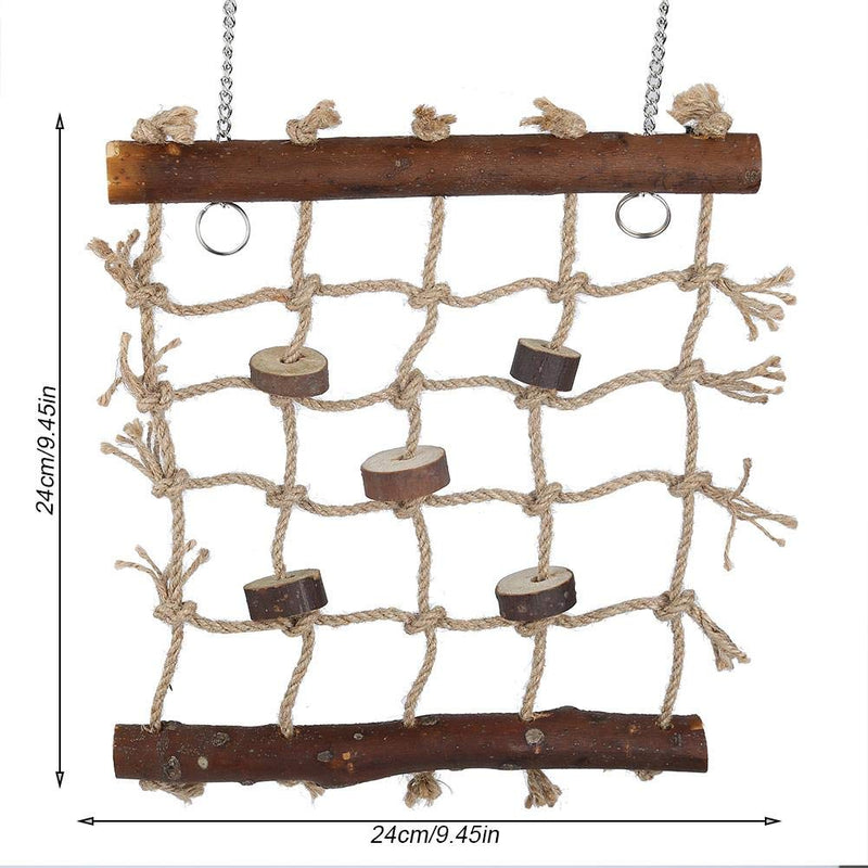 Bird Climbing Net Hemp Rope Bird Climbing Ladder Hanging Cage Chew Toy Play Gym Hanging Swing Net for Parrots, Budgies, Parakeets, Cockatiels, Conures, Macaws, Lovebirds, Finches - PawsPlanet Australia