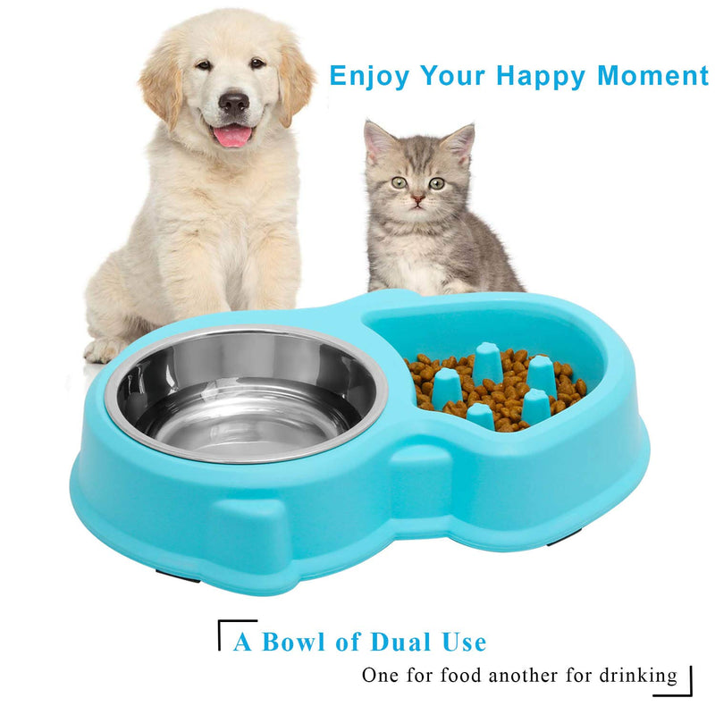 [Australia] - UPSKY Slow Feeder Dog Bowl Fun Feeder No Chocking Slow Feeder Bloat Stop Dog Cat Food Water Bowl Blue 