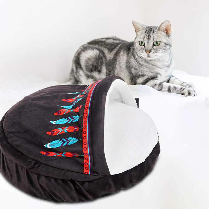 Small Dog Bed & Cat Bed - Cat Beds for Indoor Cats Cave, Washable Super Soft Covered Pet Bed, Cave Dog Bed, Cozy Cuddler - PawsPlanet Australia