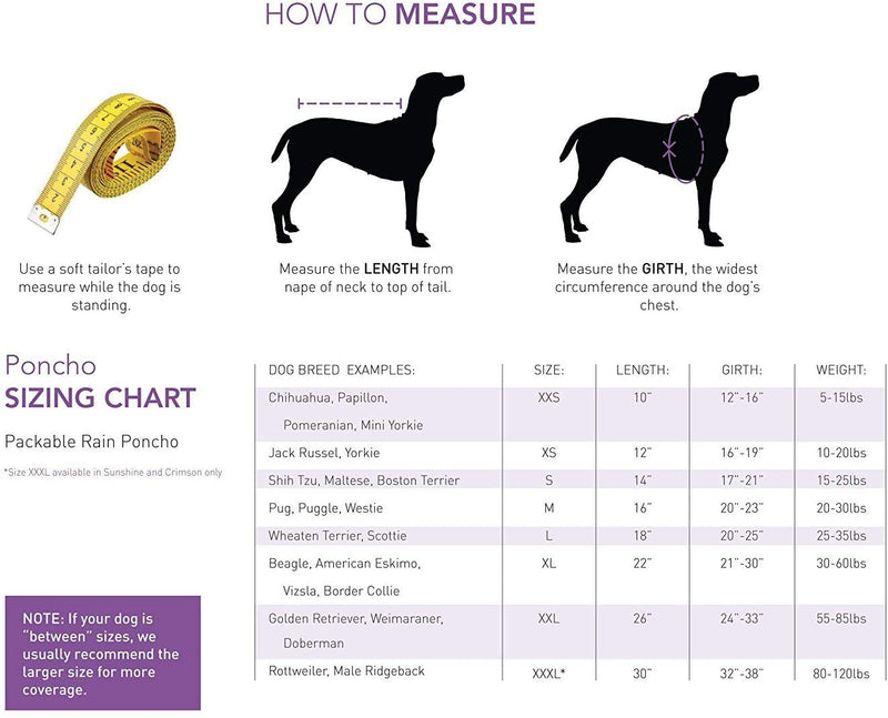RC Pets Packable Rain Poncho, Dog Coat, X-Large, Raindrops - PawsPlanet Australia