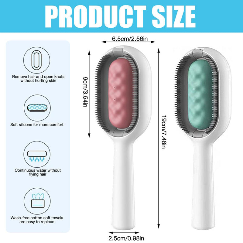 Cat brush with water, 2 pieces pet hair removal comb with water tank, pet dog brush, cat brush long hair, undercoat cleaning brush for pet hair, pet hair brush for dogs and cats - PawsPlanet Australia
