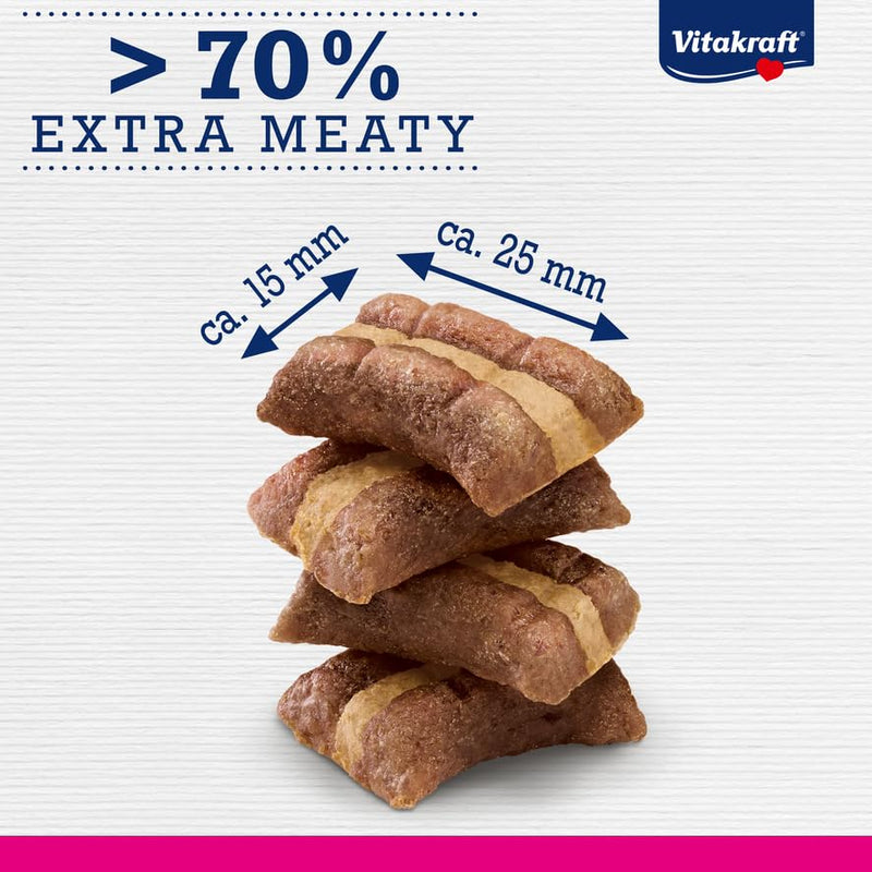 Vitakraft Cat Yums, cat snack, with hearty liver sausage, extra meaty, with visible filling, in a resealable bag (1x 40g) - PawsPlanet Australia