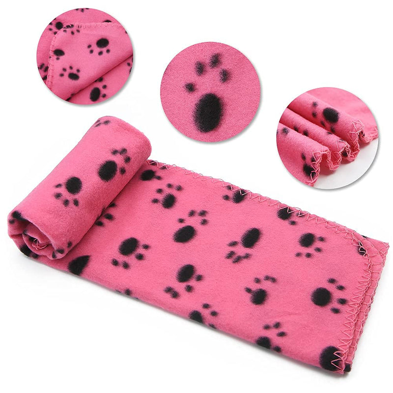 Pack of 6 Dog Blankets Soft Fleece Puppy Blankets Washable Sleep Mat Pad Bed Cover With Paw Print For Pets Cats Kitten Guinea Pig Anaimals(60 x 70cm/23.6 x 27.6 inch, Multicolor) - PawsPlanet Australia