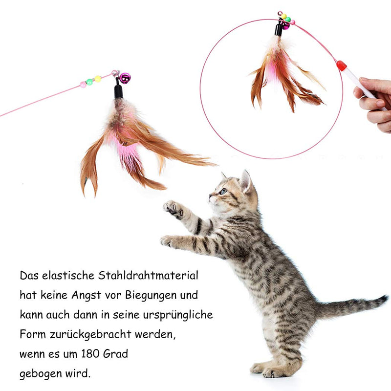 Fansport Cat Toys for Kit,11pcs Interactive Kitty Toy Set for Indoor with Feather Wand, Bell Ball Catnip Toy, Sisal Fish Board 11pcs - PawsPlanet Australia