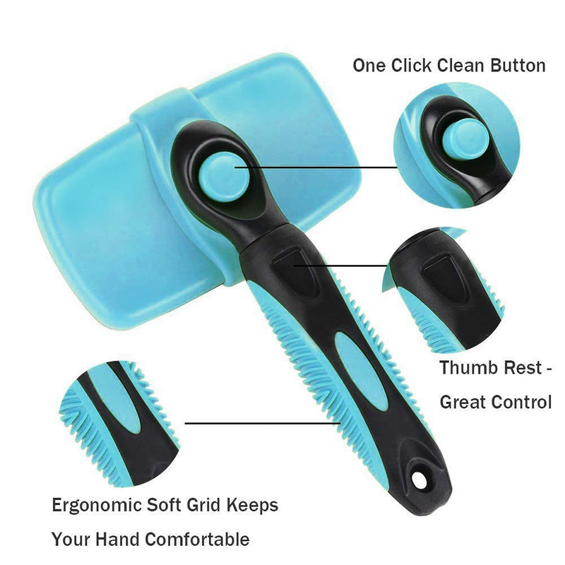 Self-Cleaning Slicker Brush, Dog Brush/Cat brush, Retractable Pet Grooming Brush, for Small, Medium&Large Dog&Cat with medium, Long Hair,for Shedding and Grooming, Deshedding Tool for Pet ,Gently Removes Long and Loose Undercoat, Mats and Tangled Hair ... - PawsPlanet Australia